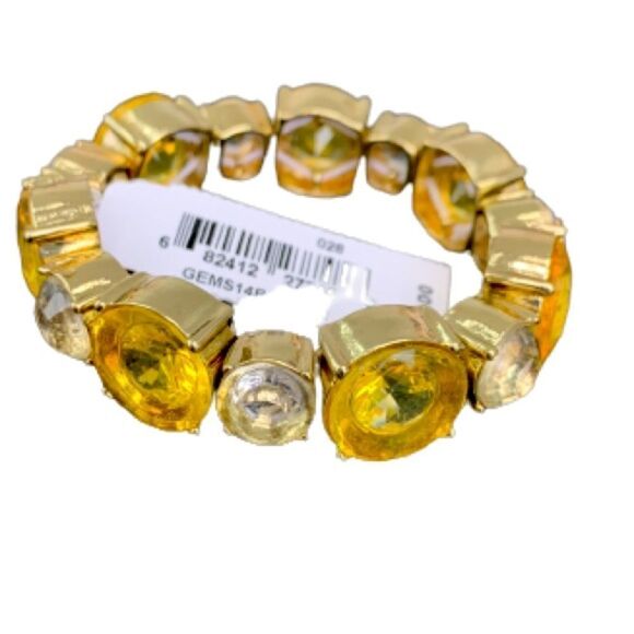 Lee Angel Designer Bracelet – Yellow Crystals, Gold Plated + Gift Pouch - Picture 3 of 11